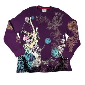Ruthless Art Purple Thermal - embroidered, painted, streetwear 4XL